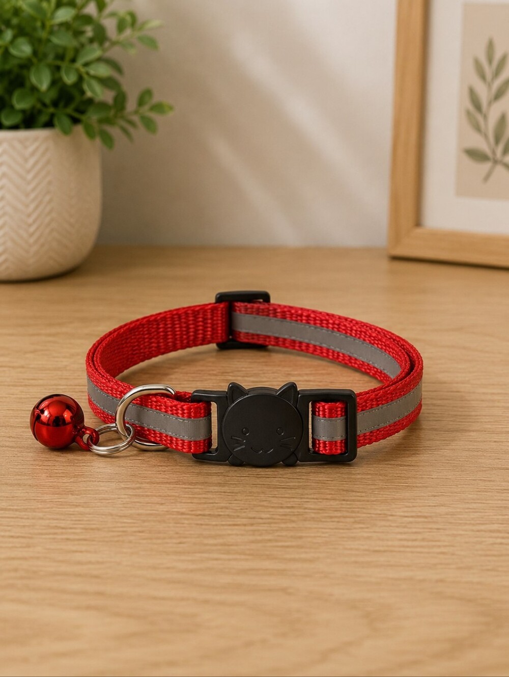 Red And Black Bell, Reflective & Adjustable Breakaway Safe Cat Collar